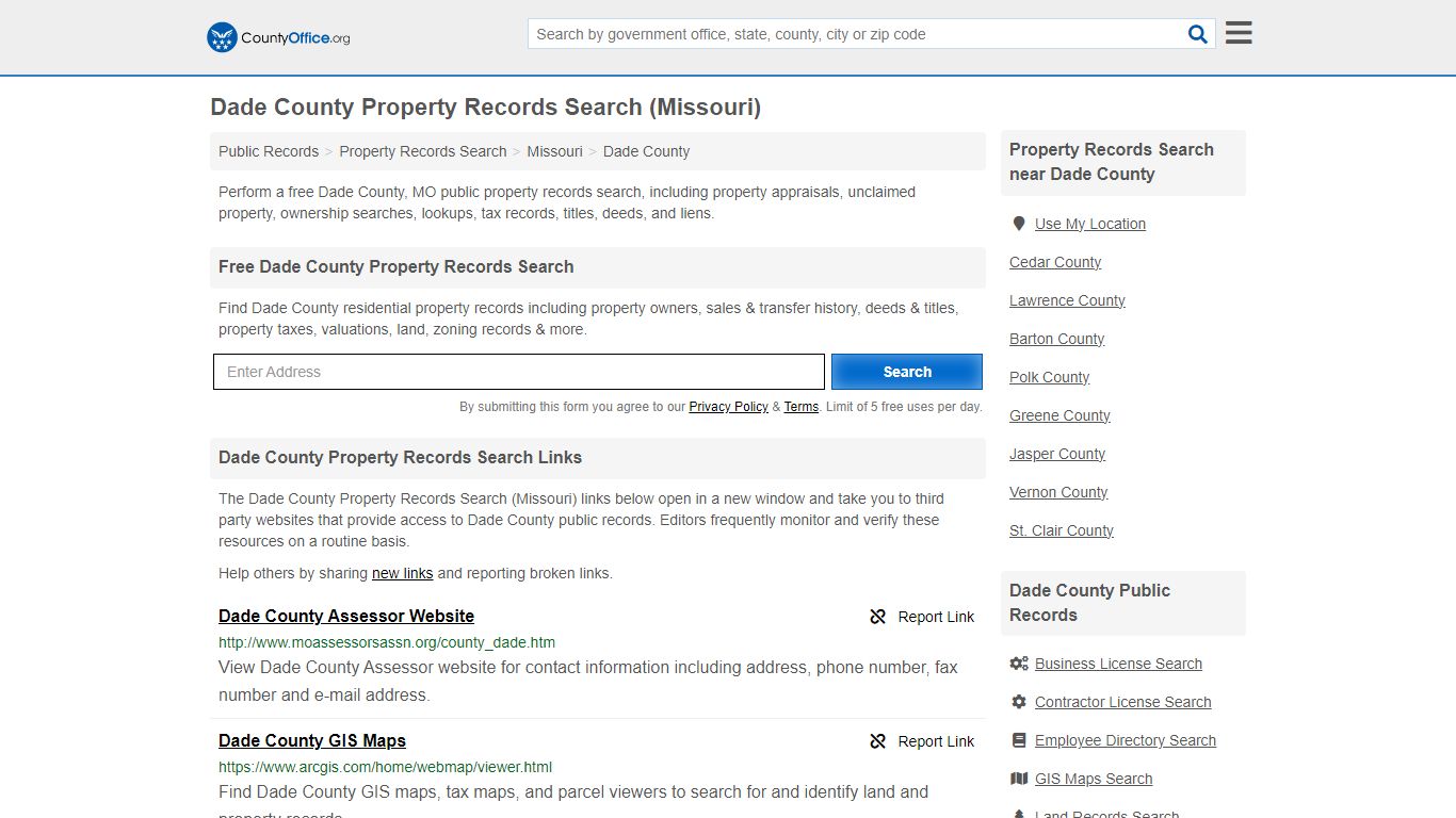 Dade County Property Records Search (Missouri) - County Office